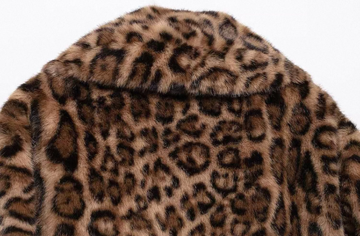 Faux Fur Jacke Leopard