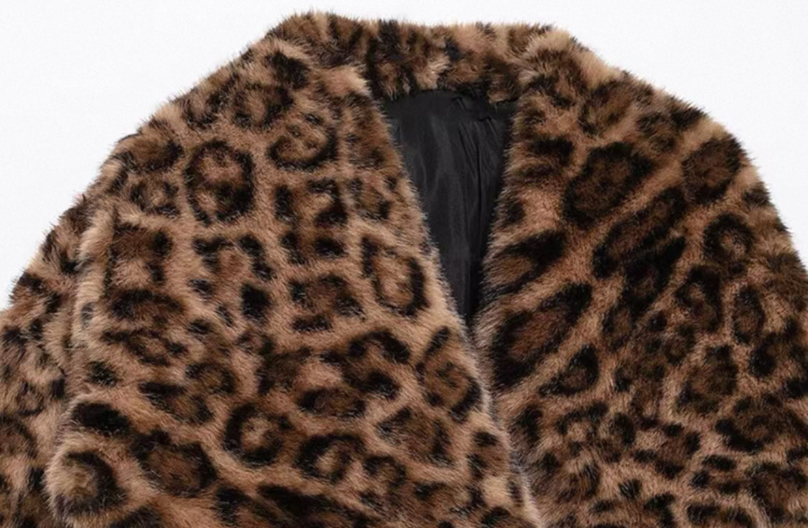Faux Fur Jacke Leopard