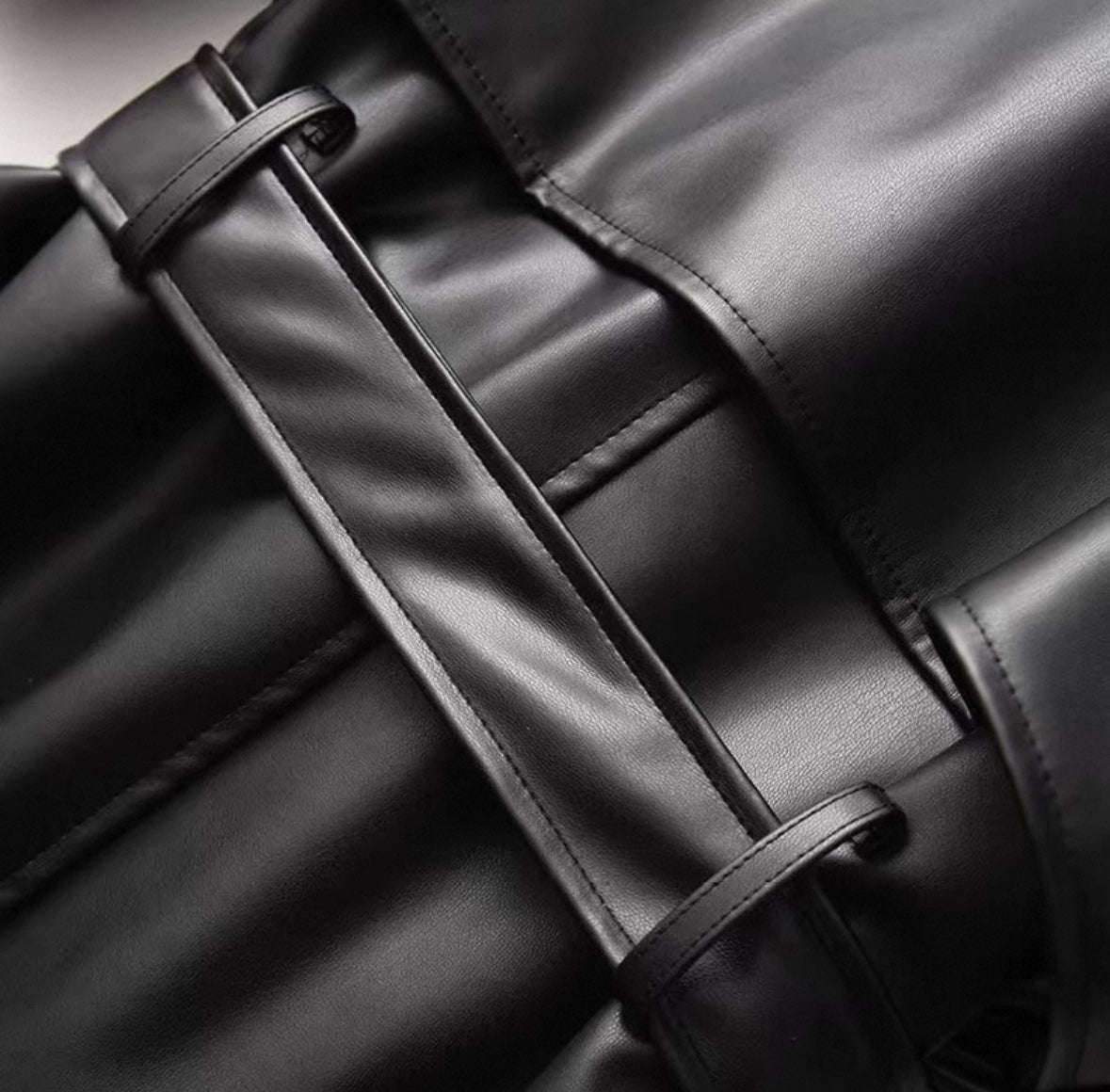 Leder-Trenchcoat
