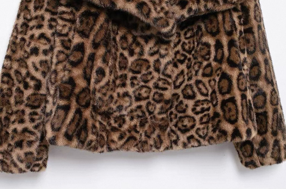 Faux Fur Jacke Leopard