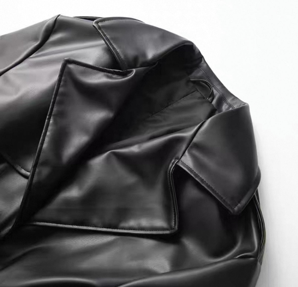 Leder-Trenchcoat
