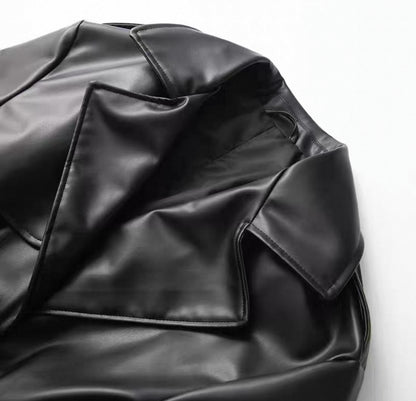 Leder-Trenchcoat
