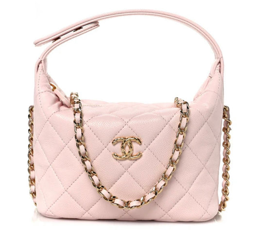 CC Shiny Caviar Hobo Clutch