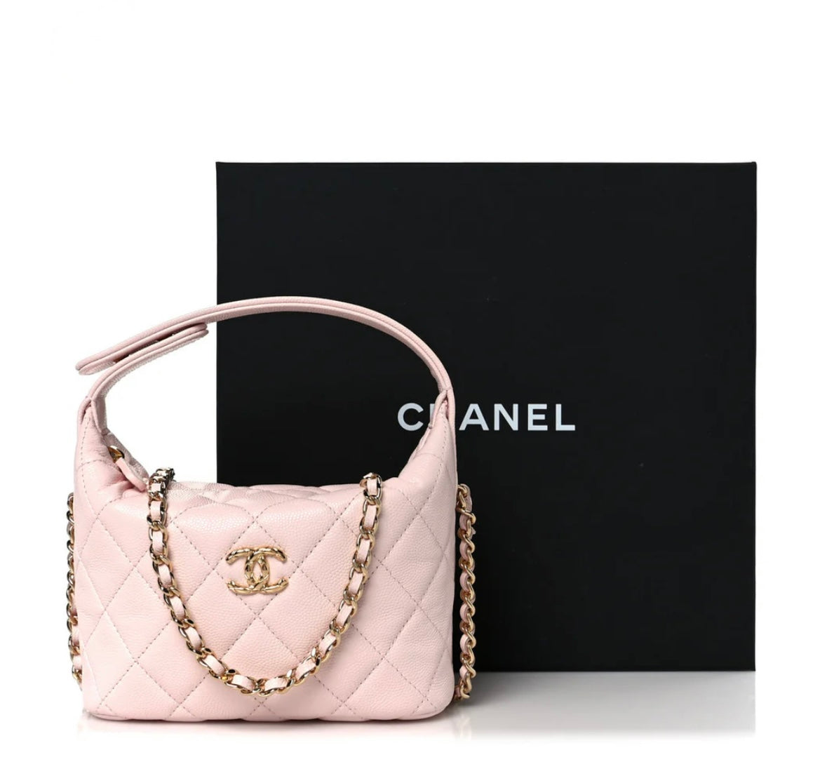 CC Shiny Caviar Hobo Clutch