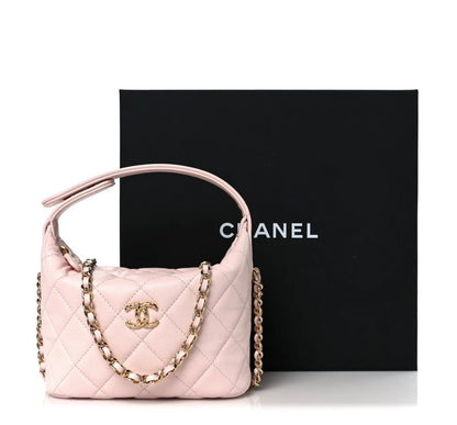 CC Shiny Caviar Hobo Clutch