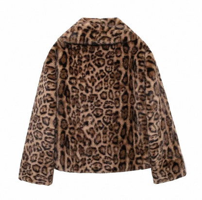 Faux Fur Jacke Leopard