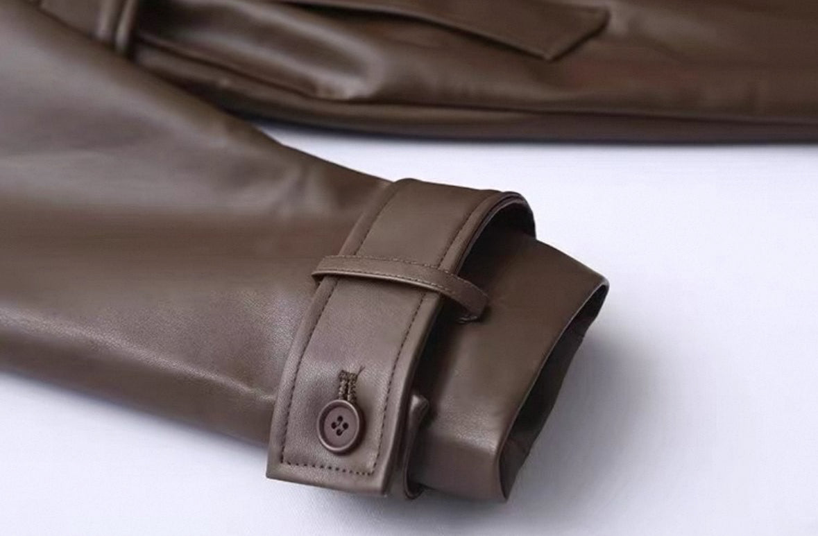 Leder-Trenchcoat