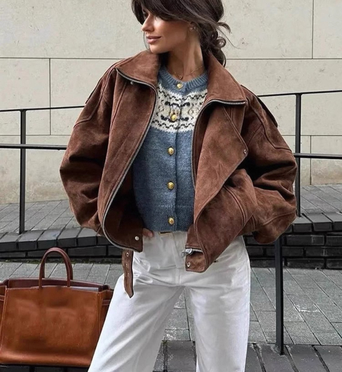 Wildleder-Bikerjacke