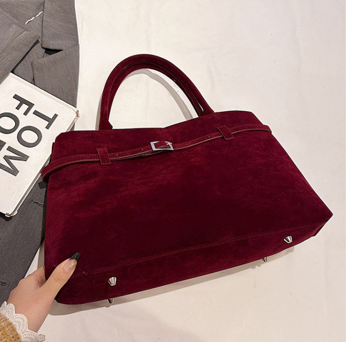 Wildleder Handtasche