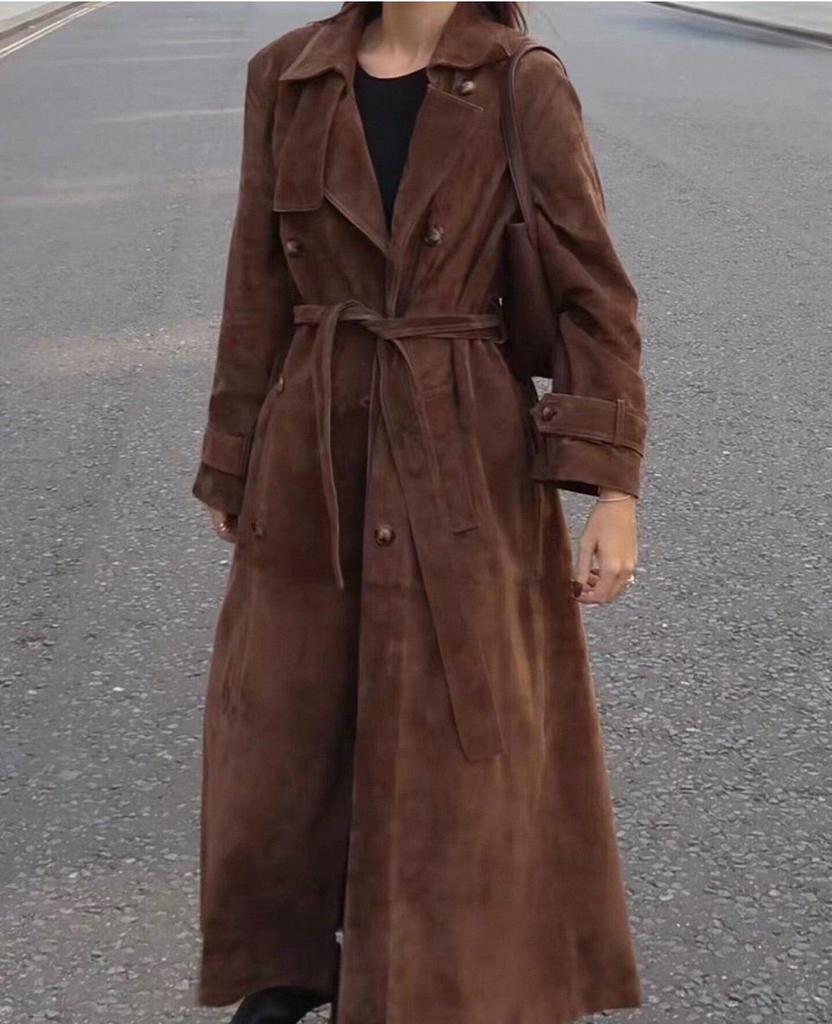 Wildleder-Trenchcoat
