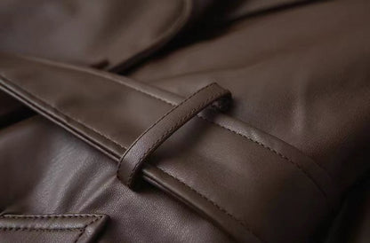Leder-Trenchcoat