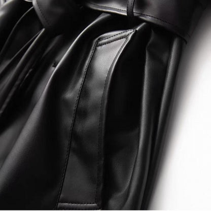 Leder-Trenchcoat