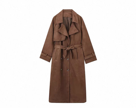 Wildleder-Trenchcoat