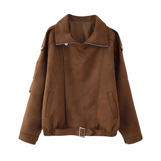 Wildleder-Bikerjacke