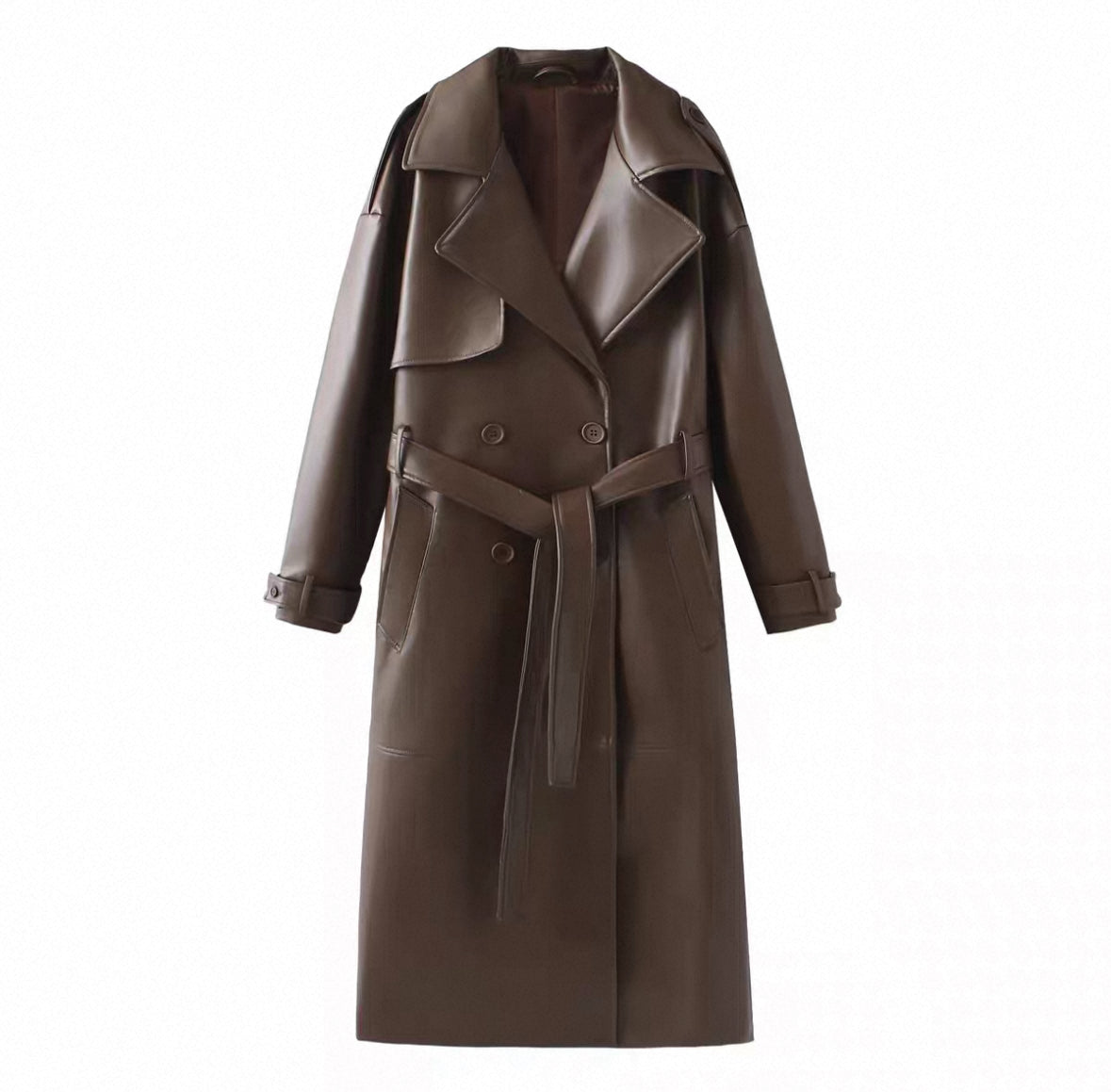 Leder-Trenchcoat