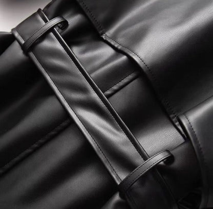 Leder-Trenchcoat