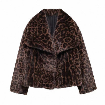 Faux Fur Jacke Leopard