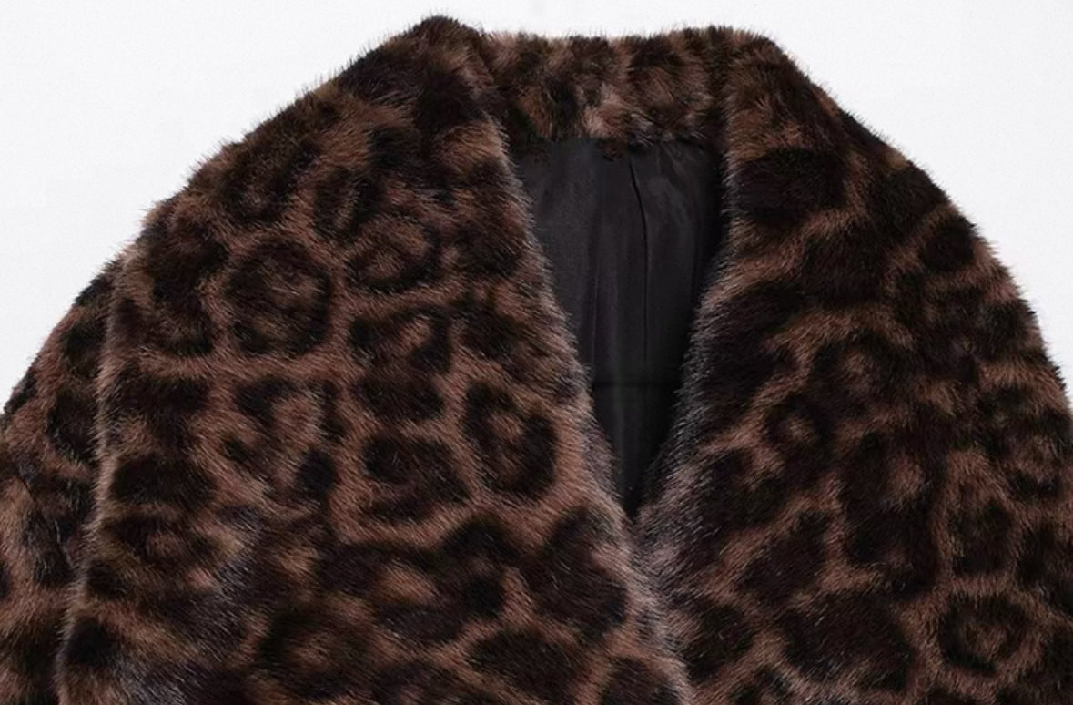 Faux Fur Jacke Leopard