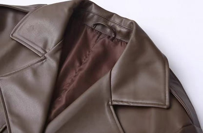 Leder-Trenchcoat