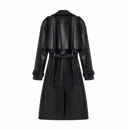 Leder-Trenchcoat