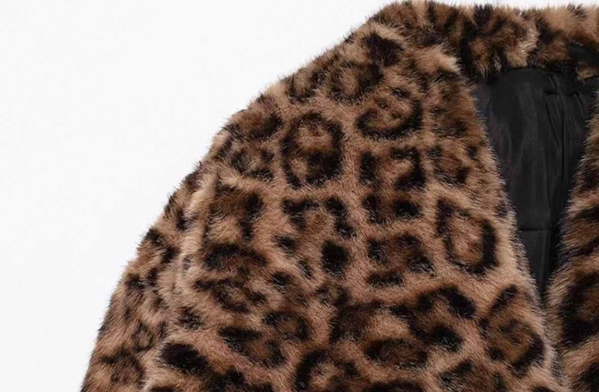 Faux Fur Jacke Leopard