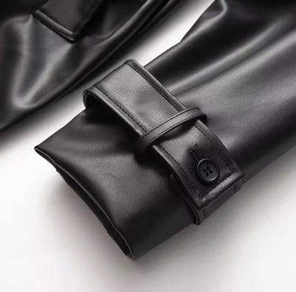 Leder-Trenchcoat