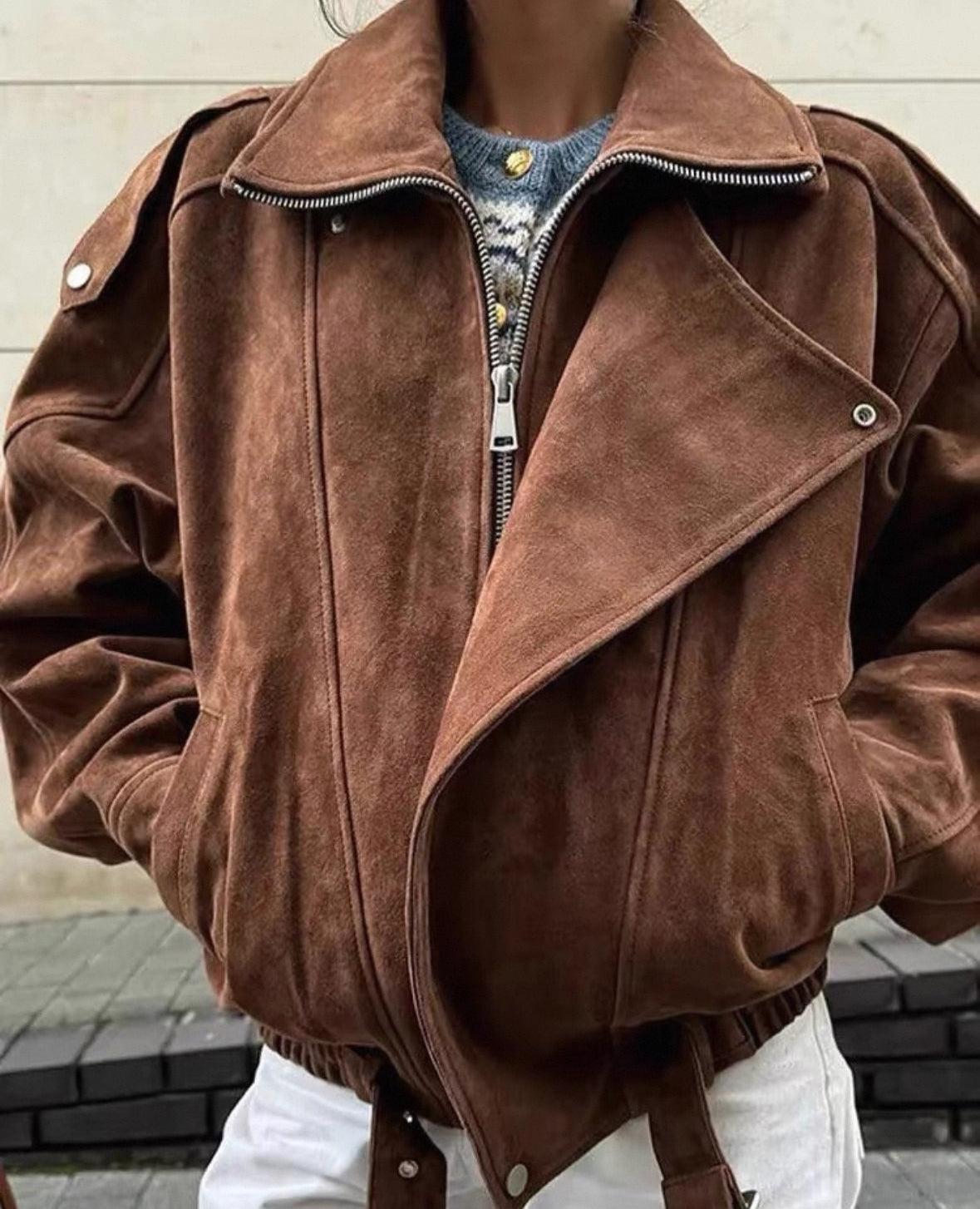 Wildleder-Bikerjacke