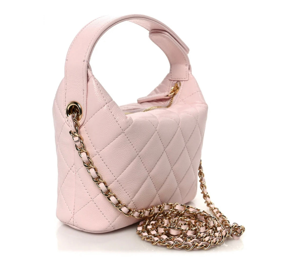 CC Shiny Caviar Hobo Clutch