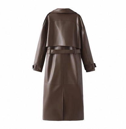 Leder-Trenchcoat