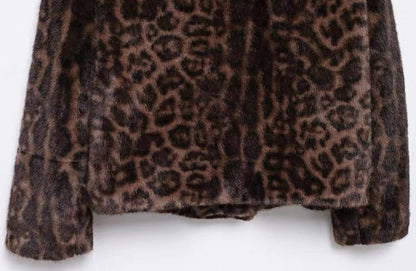 Faux Fur Jacke Leopard